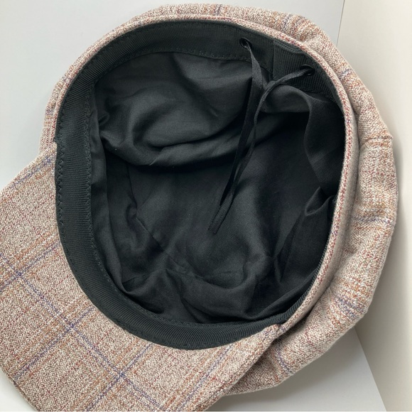 NWOT Cream/Plaid Retro Newsboy Hat - Picture 5 of 7